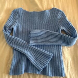 J. Crew Soft Blue Knit Top